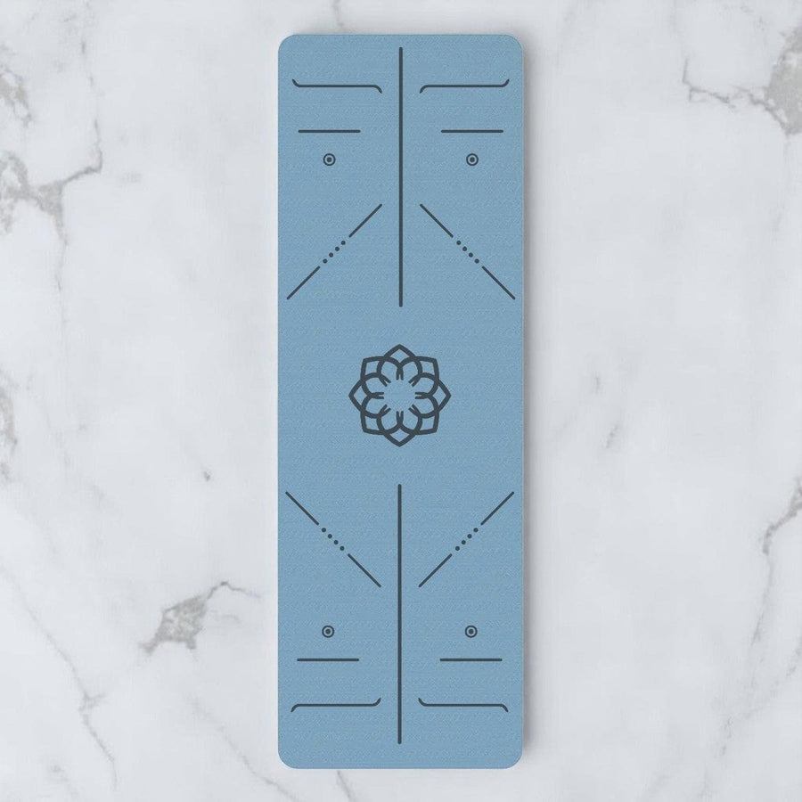 tapis de yoga naturel bleu